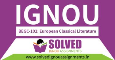 IGNOU BEGC 102 Solved Assignment